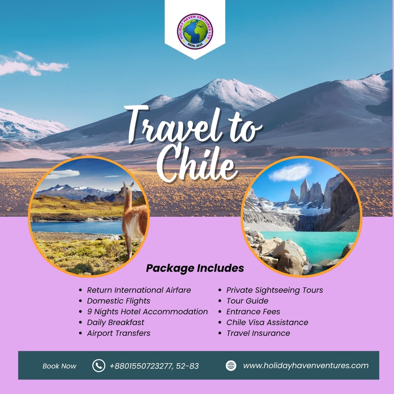 Chile Tour Package from Bangladesh